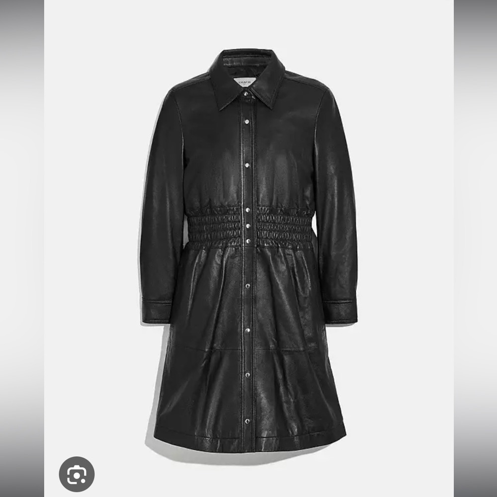 Coach Smocked Leather Dress NWT Size 2